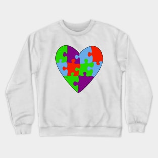 Asperger's Syndrome Heart Colorful Puzzle Crewneck Sweatshirt